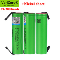 VariCore VTC6 3.7 V 3000 mAh akumulator litowo-jonowy 18650 VC18650VTC6 baterie + DIY nikiel 1